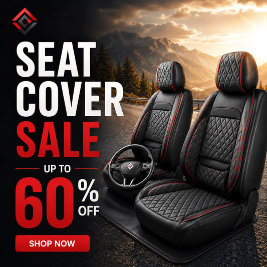 Luxury Seat Covers - Black & Red Piping